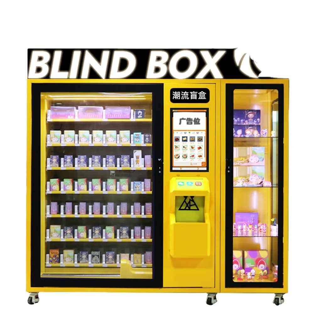 Pencahayaan XY sistem lift slot dapat diatur hadiah buta boneka mainan layar sentuh rahasia kotak mesin penjual otomatis