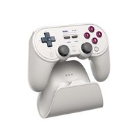 8BitDo Pro 3 Controlador blanco Switch PC IOS SteamOS Android ABXY Botones 3 colores Gamepad con cable con base de carga