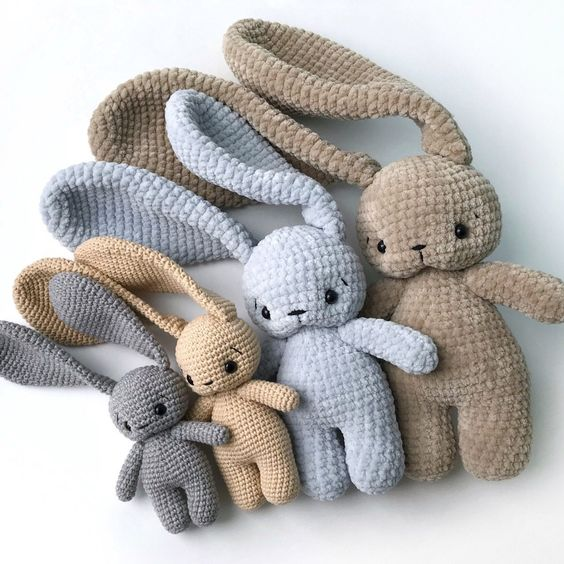 Baby Amigurumi Hase lange Ohren Amigurumi Puppe häkeln Baby Spielzeug Kaninchen für Santa Weihnachten