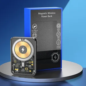 Высокое качество CE/FCC/ROHS/PSE прозрачный магнитный беспроводной PowerBank 10000 мАч аккумулятор для iPhone аксессуары на заказ