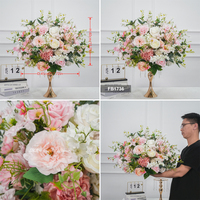 45cm Weiche Pastell-Stil Hochzeits-Tischdekoration Blumenball Künstlicher Rosenstrauß Tisch-Mittelstück Dekoration
