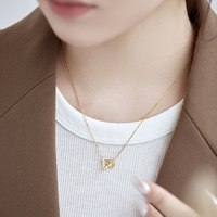 Collier pendentif double anneau en argent sterling S925 avec zirconiums cubiques CZ, nouveau design luxueux, pour femmes, Saint-Valentin