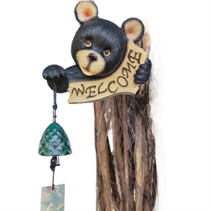 Campanas de viento con diseño de oso negro, adornos de bienvenida, decoraciones para jardín y patio exterior, colgantes de animales, decoración para balcón - Product Image 5