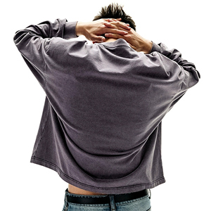 เสื้อยืด25SS Boxylong ย้อนยุคอเมริกันสตรีทแวร์ผ้าฝ้าย100% - Product Image 2