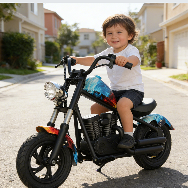 New 2-Wheel Electric Bike for 11-Year-Olds 24V 180W Motor No-Pedal Steel Frame Cruiser Motorcycle