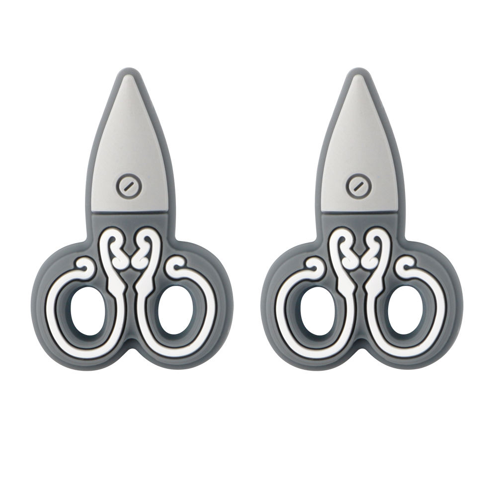 Scissors silicone beads Light Gray SA380