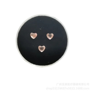 Cristales Decorativos en Forma de Corazón de 3x3mm, Base Plana, Color Durazno, para Decoración Dental, Pedrería, Manualidades - Product Image 4