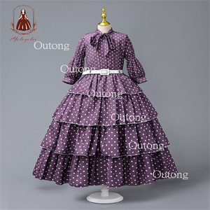 Yoliyolei abiti estivi per ragazze, gonna lunga da damigella d'onore vestito da principessa per bambini vestito da torta a strati a pois/ - Product Image 3