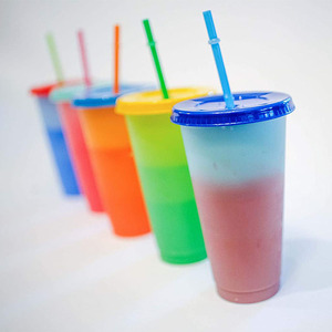 2020 <span class=keywords><strong>Amazon</strong></span> Top vendedores 5 piezas reutilizables temperatura mágica que cambia de Color de plástico beber <span class=keywords><strong>tazas</strong></span> de café - Product Image 4