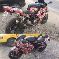 Film pembungkus vinil mobil kustomisasi kamuflase desain Bape cetak Digital khusus baru