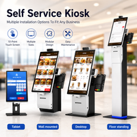 Kiosco de autoservicio de 22 pulgadas para recogida de huellas dactilares, terminal de consulta de información con pago sin contacto y tarjeta NFC