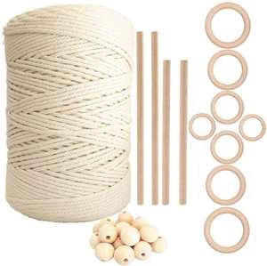 Kit de macramé <span class=keywords><strong>Tapiz</strong></span> <span class=keywords><strong>Diy</strong></span> Suministros Kits Herramientas Tejer Tejido Cuerda Colgador de pared Cordón Principiantes Materiales de inicio - Product Image 4