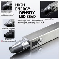 Linterna UV Portátil para Orina de Mascotas, Inspección de Higiene en Hoteles, IP65, Recargable por USB, Acero Inoxidable, con Pantalla Digital