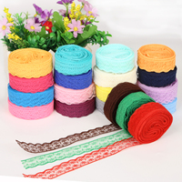 Diskon Besar 2Cm Renda Lebar Pemangkasan Renda Pita Bordir Jahit Bersih DIY Kain Renda Buatan Tangan untuk Pernikahan Trim Scrapbooking