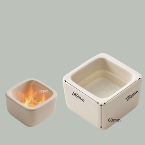 Creuset carré en alumine 99% résistant aux hautes températures pour l'utilisation du four de traitement de la poudre céramique 1600ML - Product Image 1