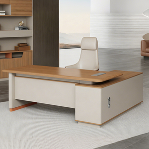 Bureau de direction moderne et luxueux, table de bureau de haute qualité pour manager avec boîte de rangement pour câbles intégrée, mobilier de bureau professionnel haut de gamme - Product Image 4