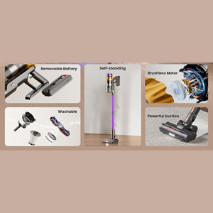 コードレス掃除機,27KPa 260Wスティック真空家庭用,軽量ハンドヘルドバキュームペット用ヘア/カーペット/フロア用 - Product Image 3
