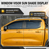 Déflecteurs de Vitres Pare-Pluie pour Ford Ranger T7 T8 T9 2016-2025, Pare-Vent Latéral, Accessoires Extérieurs 4x4 pour Voiture