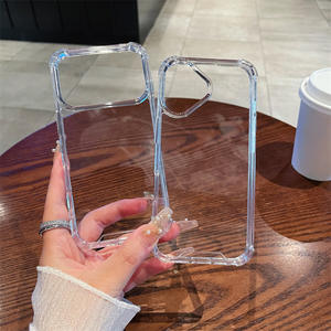 Cover Protettiva per Apple <span class=keywords><strong>iPhone</strong></span> <span class=keywords><strong>11</strong></span> 12 13 14 15 16 <span class=keywords><strong>Pro</strong></span> Max 17 Air in Acrilico <span class=keywords><strong>Trasparente</strong></span> ad Alta Definizione con Airbag Antiurto - Product Image 5