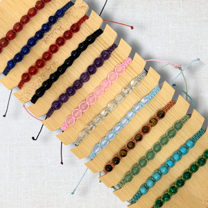 Braccialetto di quarzo rosa fatto a mano in pietra naturale regolabile e resistente filo cerato Fine stringa amuleto per le donne e gli uomini - Product Image 5