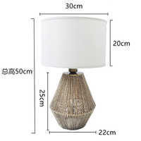 Tissé chanvre corde lampe de Table rotin chevet liseuse bohème osier pour salon chambre