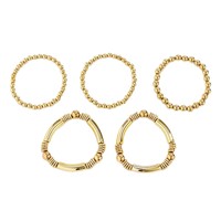 NOUVEAU Bracelet Minimaliste Punk Plaqué Or Multi-Couches Perles Élastiques Empilables pour Femme Bijoux Tendance