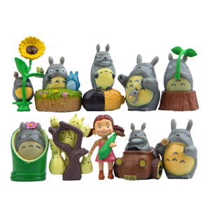 Mi vecino Totoro 3D miniaturas muñeca nuevos diseños gato de dibujos animados girasol Mini musgo Micro paisaje decoración plástico duradero - Product Image 4