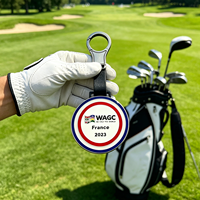 Tag Tas Golf Logam Custom dengan Finishing Poles, Universal untuk Tas Golf