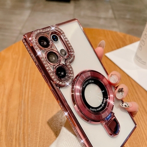 Coque Souple Magnétique avec <span class=keywords><strong>Chargeur</strong></span> <span class=keywords><strong>Sans</strong></span> <span class=keywords><strong>Fil</strong></span> <span class=keywords><strong>pour</strong></span> <span class=keywords><strong>Samsung</strong></span> Galaxy A23 A14 A13 A12 A34 A73 A54 <span class=keywords><strong>A53</strong></span>, Plaqué Diamant, en TPU, avec Support Béquille et Poignée - Product Image 3