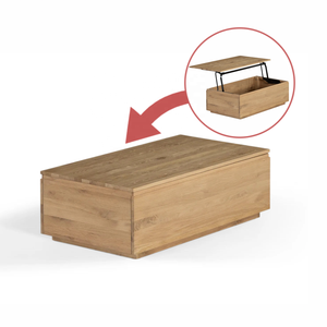 Tavolino da Caffè Transformer - Pannello con Vano Portaoggetti, Moderno Tavolino in Legno che Eleva la Vita Quotidiana con Spazio di Archiviazione Nascosto - Product Image 1