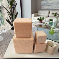 Vente en gros de cube en bois bloc de bois de hêtre décoration moderne écologique art et cadeau bricolage jouets polis belle pour enfants adultes