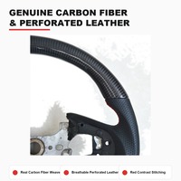 Volant de direction sport en cuir et fibre de carbone STEELTIGER en forme de D avec fond plat pour Toyota Crown S210 14e génération personnalisé