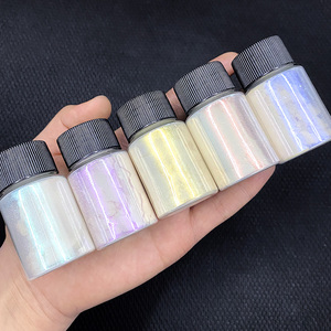 6 colori bianco perla Aurora pigmento in polvere fai da te barlume polvere sirena Glitter cromo olografico Manicure Glitter - Product Image 4