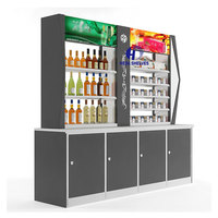 Étagère de bar à LED à 4 niveaux, étagères dorées, étagères murales étirées, étagères de bar de supermarché pour bouteilles