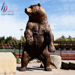 Scultura di orso in bronzo che combatte con statua di aquila per pesci eleganti oggetti d'arte artigianali in metallo - Product Image 5