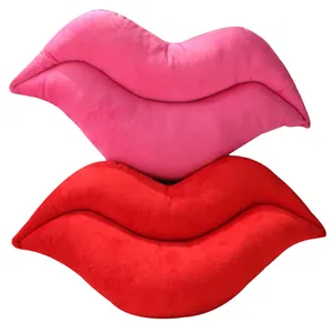New Valentine's Gift Lip Decorative Cushion Novelty Lips Plush Toys Custom Sexy Lips Shaped Pillow