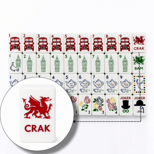 Ensemble <span class=keywords><strong>de</strong></span> Mahjong pliable moderne britannique <span class=keywords><strong>de</strong></span> Londres, tuiles en acrylique blanches à 5 couches <span class=keywords><strong>de</strong></span> 1,40 pouce, 160 pièces, Bus à deux étages, Tower Bridge - Product Image 5
