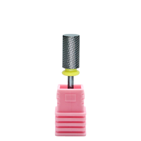 JadeNail Brocas de Carburo para Uñas, Forma de Barril Grande, Punta Plana, Plateadas, para Pulir Puntas de Uñas Acrílicas, Buena Concentricidad, Diámetro de Vástago 3/32