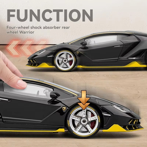 Modellino Auto Sportiva Lamborghini LP770 in Scala <span class=keywords><strong>1</strong></span>:<span class=keywords><strong>18</strong></span>, Realistico con Suoni e Luci, Ruote Mobili, Tecnica di Fusione in Metallo - Product Image 5