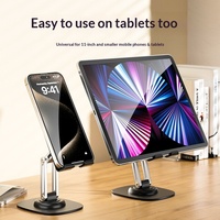Support de téléphone de bureau en alliage à trois axes, support rotatif à 360 degrés, pliable, réglable en hauteur, support pour tablette, modèle Q17