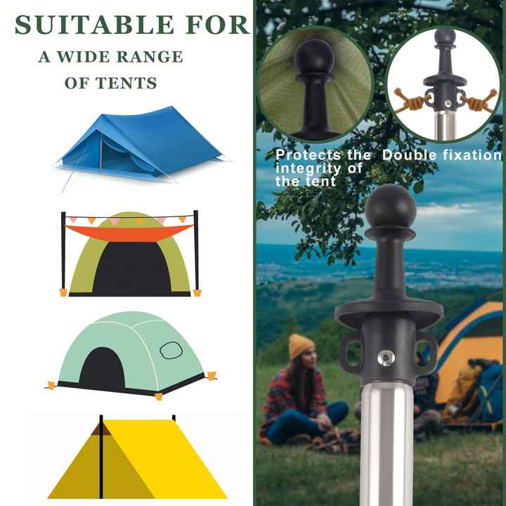 Hot Sale Product 2.75ft to 9.5ft Tent Poles Tarp Poles Adjustable Sun