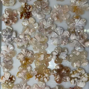 Ingrosso 50mm di alta qualità fiore naturale <span class=keywords><strong>agata</strong></span> di cristallo di rosa intaglio del fiore per la guarigione di Reiki - Product Image 5