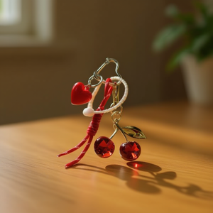 Colgante de llavero de cristal de cereza con cristales deslumbrantes para llavero estilo 48078 - Product Image 2