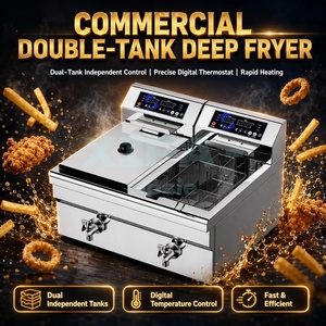 <span class=keywords><strong>Friteuse</strong></span> électrique commerciale 38L, grande capacité, chauffage rapide, en acier inoxydable, pour restaurant, restauration rapide, cuisine - Product Image 3