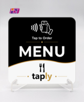 Autocollant de menu NFC RFID carré rond en époxy 100*100mm, étanche, 13,56 MHz, impression QR personnalisée, pour commande en restaurant intérieur, étiquette NFC