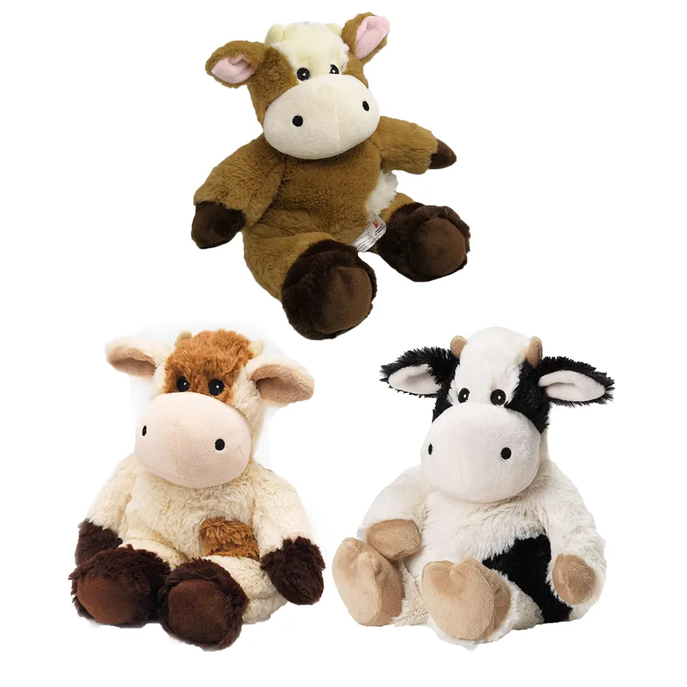Heizbare Kuh Plüsch tier Kuscheltier Highland Bull Cow Dolls mit abnehmbaren Pad Füllung mit Weizen und Lavendel Kräuter samen