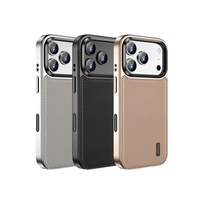 Étui de téléphone en cuir avec anneau magnétique texturé de luxe Laudtec pour iPhone 17, vente en gros OEM/ODM/personnalisé