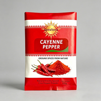 Sachets d'emballage pour poudre de piment, sachets d'assaisonnement en plastique composite de qualité alimentaire, avec logo personnalisé imprimé sur trois côtés