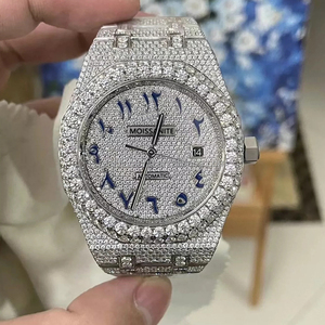 Reloj de Pulsera de Lujo de Alta Calidad de 40 mm, Totalmente Engastado con Diamantes de Moissanita VVS D, Automático, Mecánico, para Hombre, Resistente al Agua, de Acero Inoxidable - Product Image 1