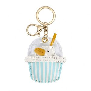 Nouveau style porte-clés en cuir PU mignon en forme de canard, grenouille, panda, ours, pendentifs de sac pour accessoires de voiture, ornements suspendus pour clés - Product Image 6